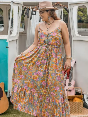 Wildflower Waltz Ruffle Maxi Dress – Plus Size