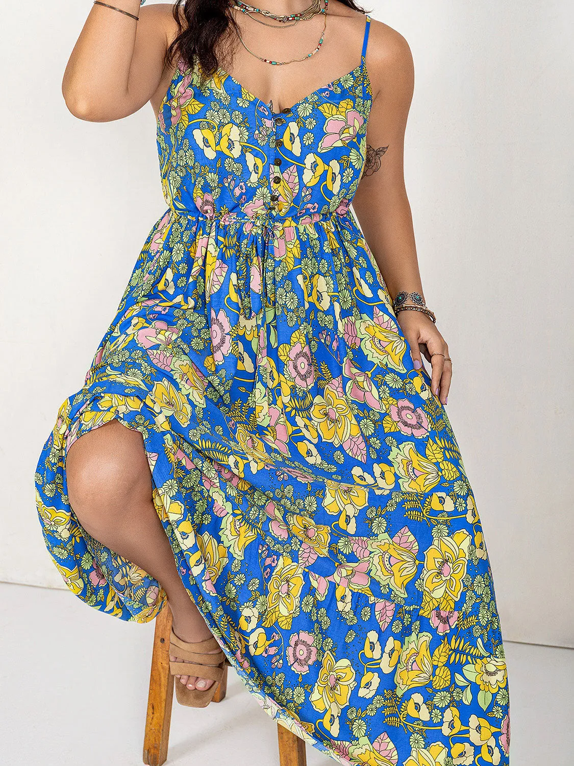 Wildflower Waltz Ruffle Maxi Dress – Plus Size