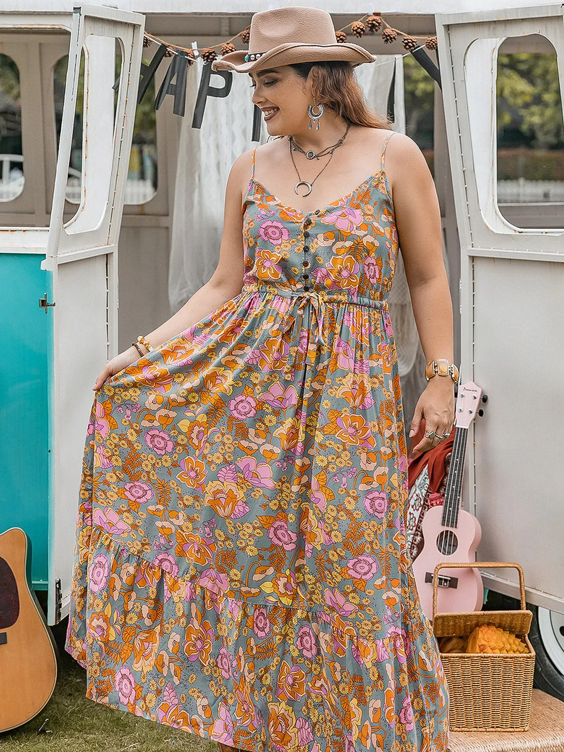 Wildflower Waltz Ruffle Maxi Dress – Plus Size