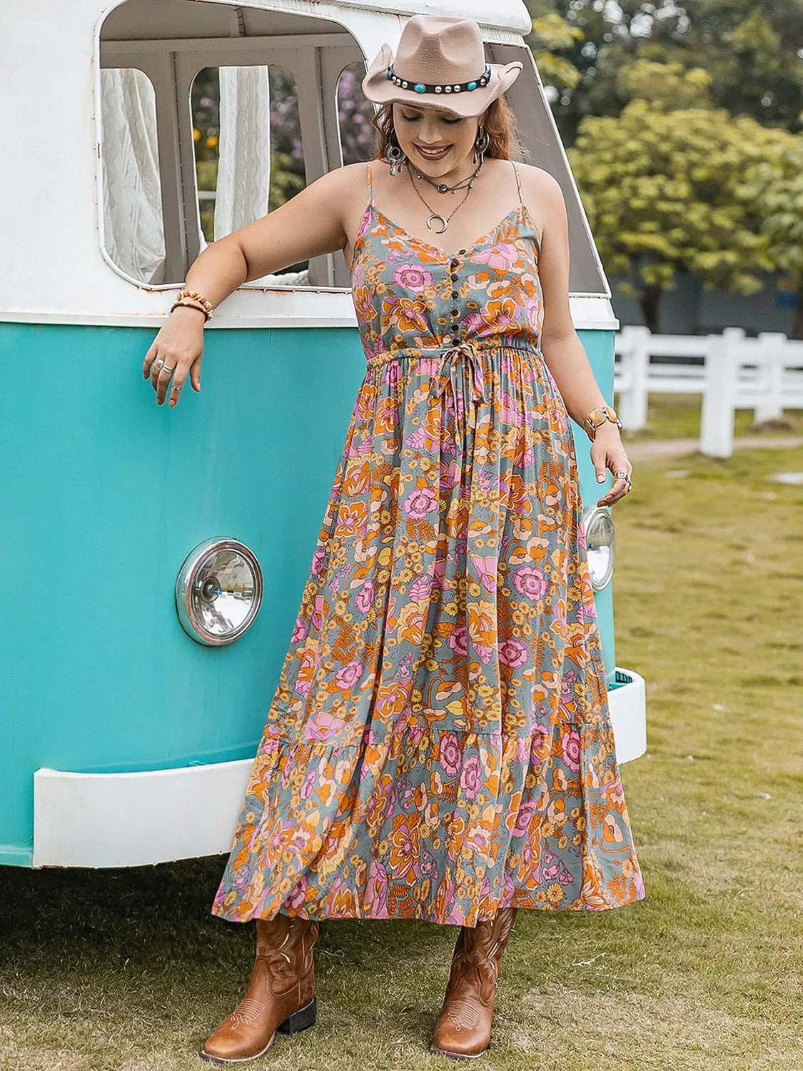 Wildflower Waltz Ruffle Maxi Dress – Plus Size