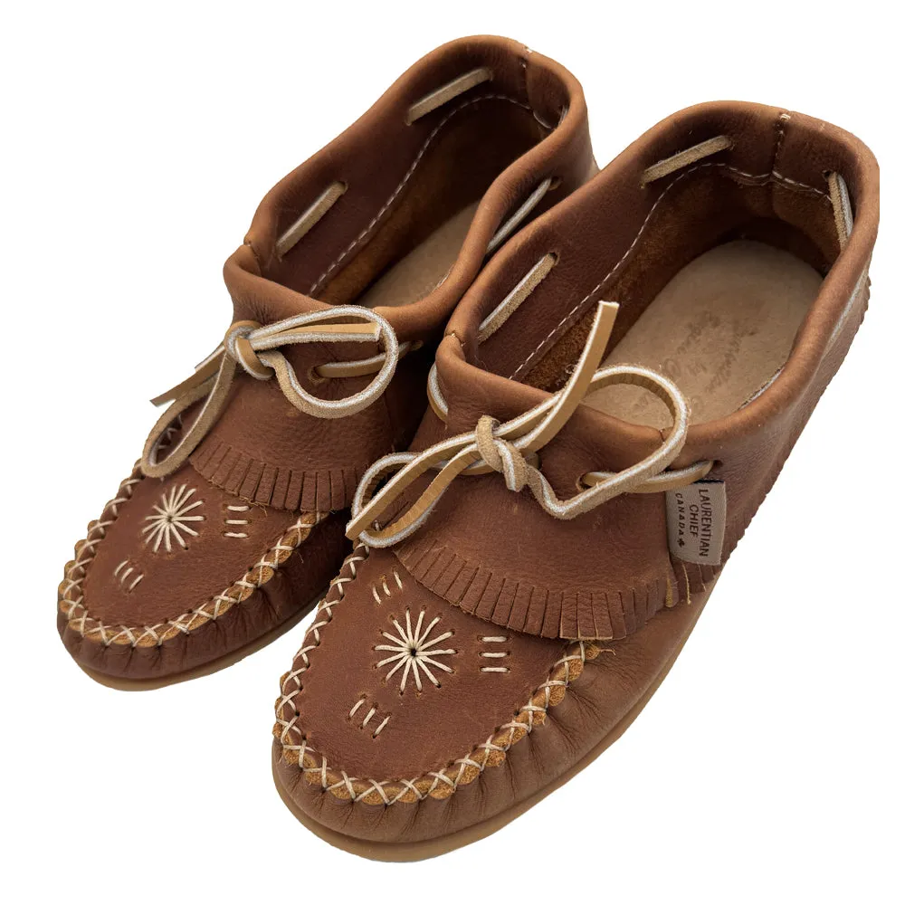 Women's Velva Papoose Style Leather Ankle Moccasin Shoes
