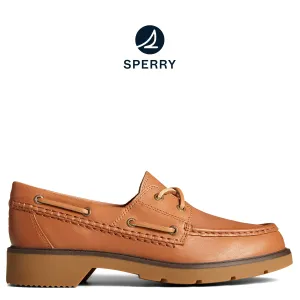 Women's Wells Boat Shoes Topsider - Tan (STS89454)