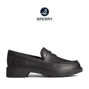 Women's Wells Penny Boat Shoes Topsider - Black (STS896050)
