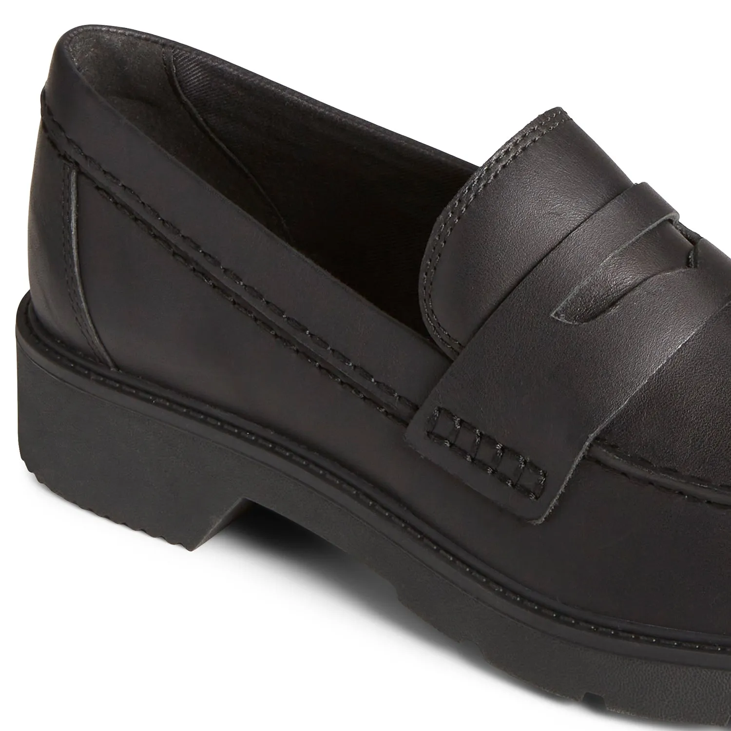 Women's Wells Penny Boat Shoes Topsider - Black (STS896050)