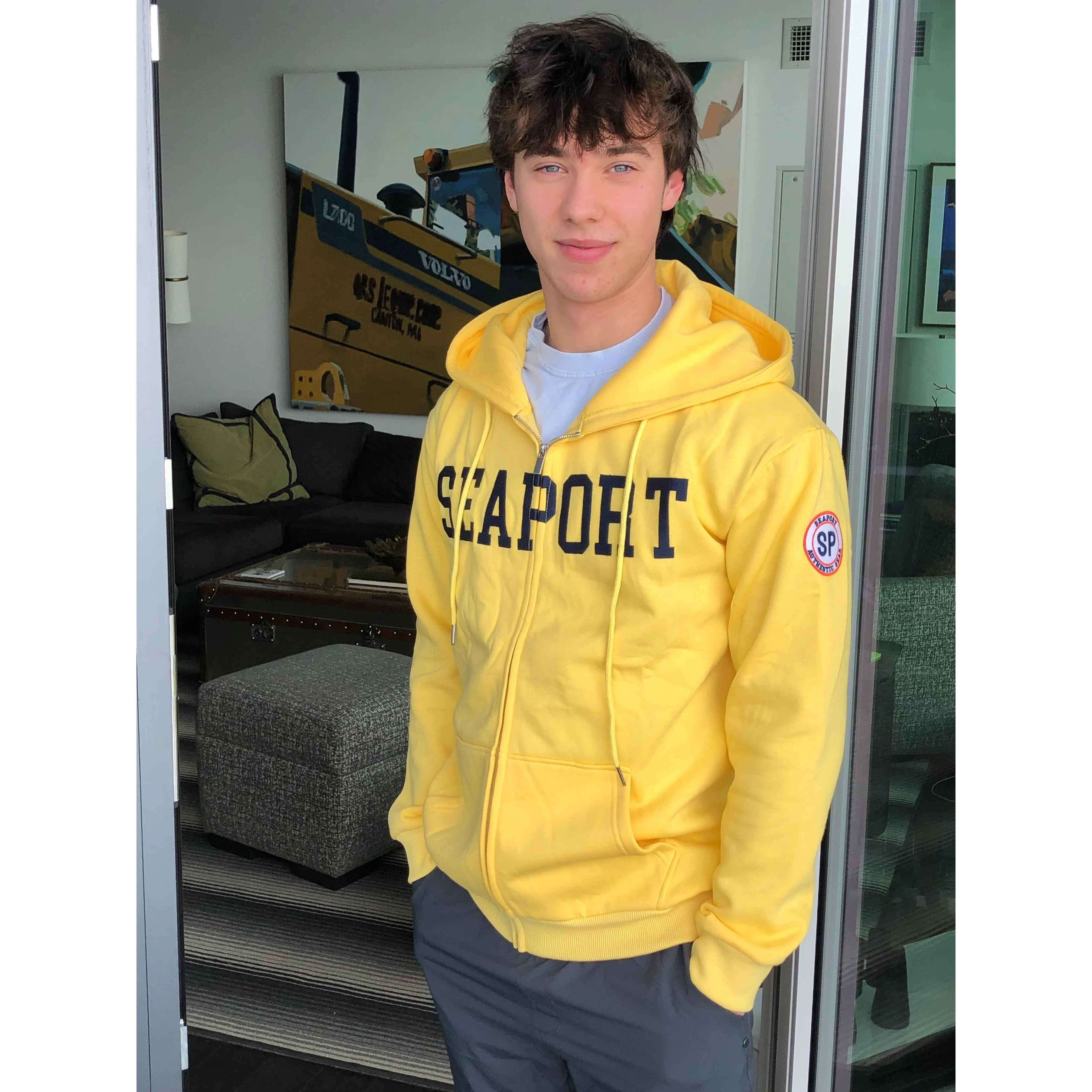 Yellow Lightweight Full-zip Hoodie